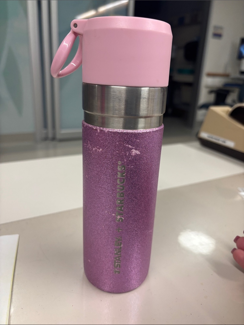 Pink Stainless Travel Tumbler with Carry Loop